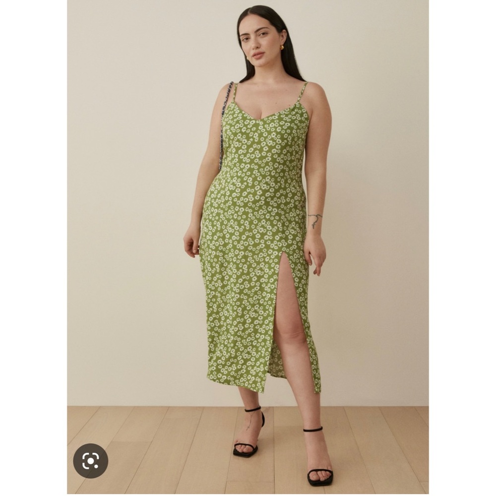 Reformation Green Floral Crimini Dress - Size 8